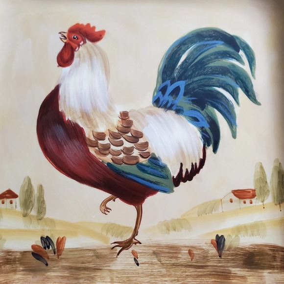 Certified International Pamela Gladding Tuscan Rooster Large Ceramic Platter - Picture 3 of 5